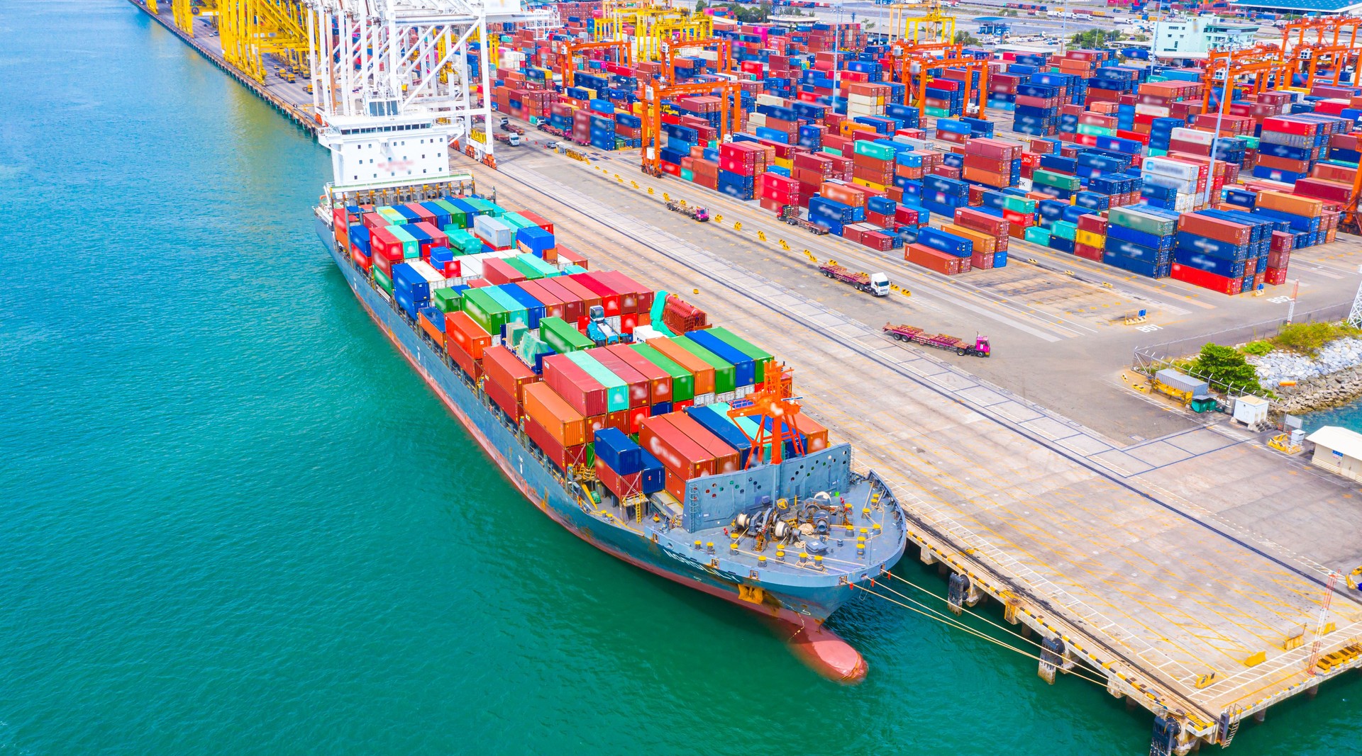 Container Ship Vessel Cargo Carrier. import export logistic and export products worldwide